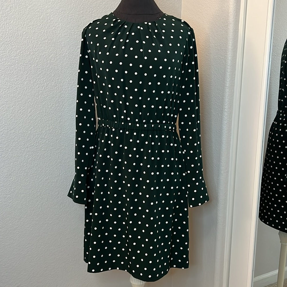 H&M Polka Dot Long Sleeve Dress with elastic waist Size 12